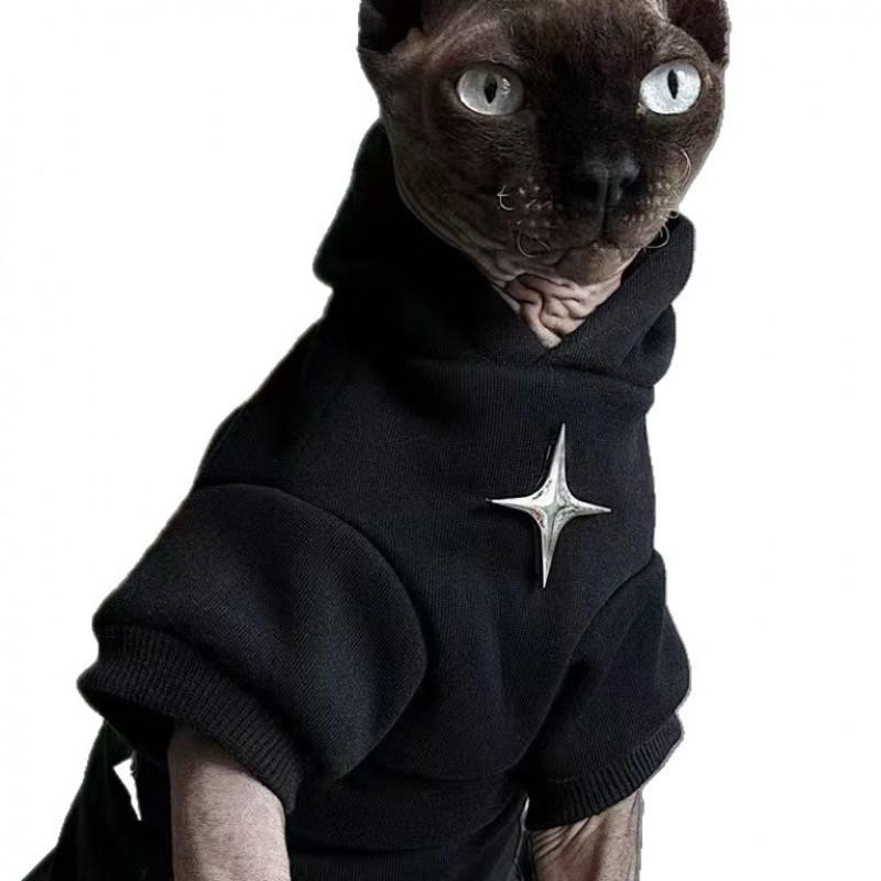 Теплый зимний худи для кошек Ragdoll Devon Rex Sphynx Британская короткошерстная - Толстый свитер для питомца с флисовой подкладкой