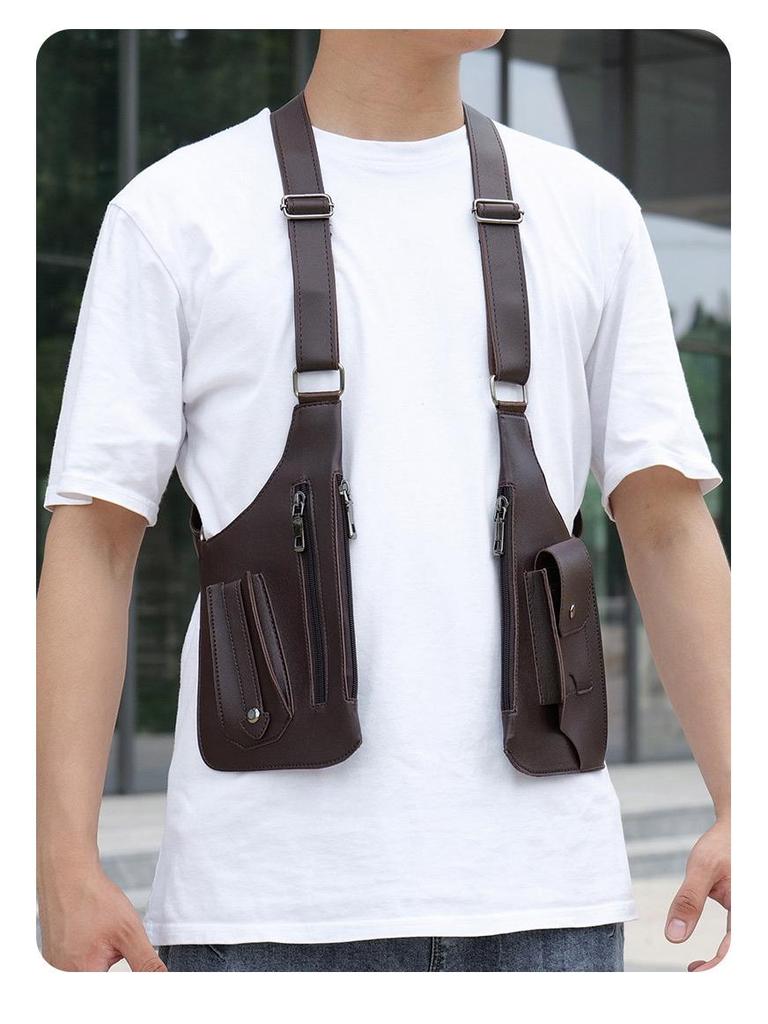 Мужская и женская ретро-сумка-жилет через плечо – многофункциональная подмышечная сумка-слинг для телефона и использования на открытом воздухе