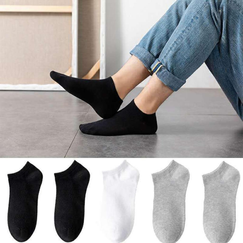 Unisex 10 Pairs Thin Breathable Solid Socks Soft Lightweight Low Cut Ankle Socks Comfy Boat Socks Men Women Short Hosiery
