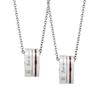 Pair Necklace Set of 2 Surgical Stainless Steel Red Thread Double Ring Ring Parts 2 Message Cubic Zirconia Hypoallergenic 38cm 45cm 4SUP110SV