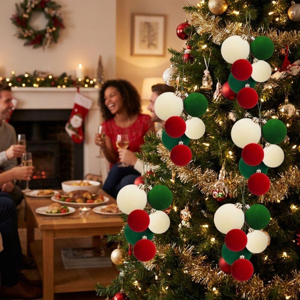 4Pcs Plastic Christmas Tree Ball Cluster Decor DIY Crafts Christmas Ball Strings Xmas Tree