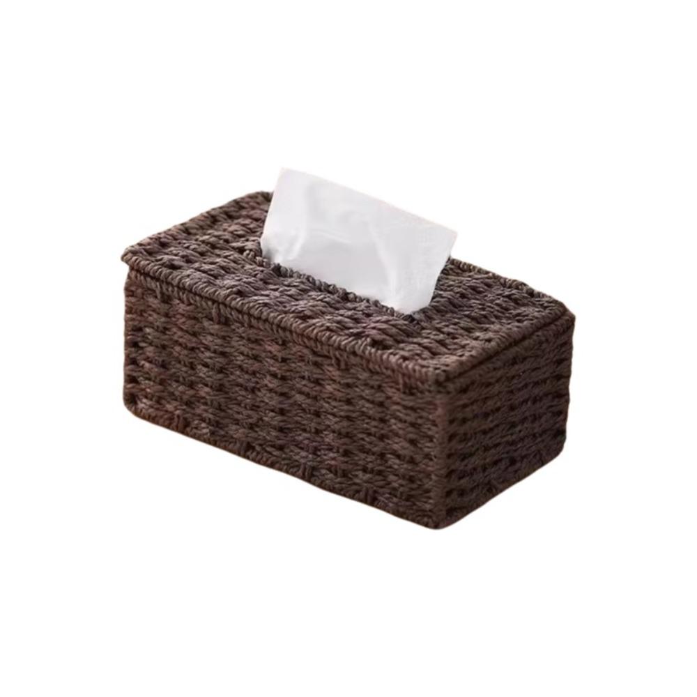Handmade Imitation Rattan Tissue Case Decoration Tissue Paper Container Living Room