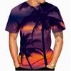 Men's Summer Printed Shirt Palm Motif Short Sleeve Loose Breathable Summer Holiday Beach Hawaiian Tees Tops