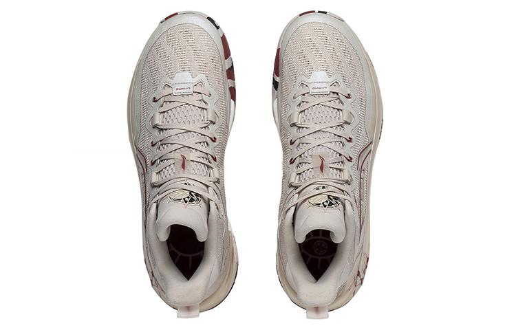 Li Ning Liren 3 BOOM Technology Нескользящая Поддержка Отскок Средняя Высота BOOM Technology Баскетбольные Кроссовки Мужские Серый Красный ABAS089-5
