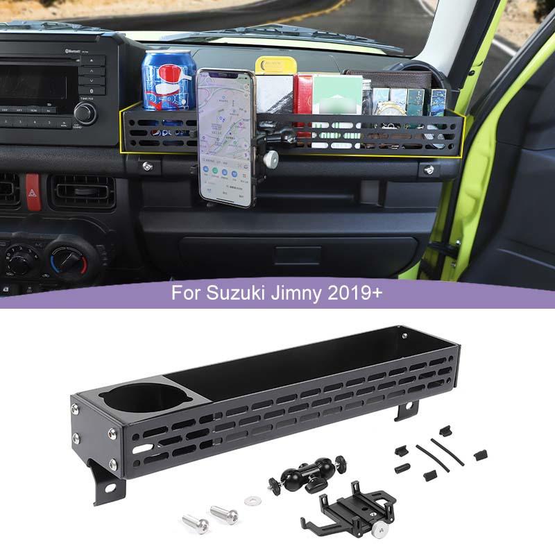 Подлокотник для второго пилота, ящик для хранения, держатель для мобильного телефона, аксессуары из алюминиевого сплава, подходят для Suzuki Jimny 2019 Up, автомобильные аксессуары