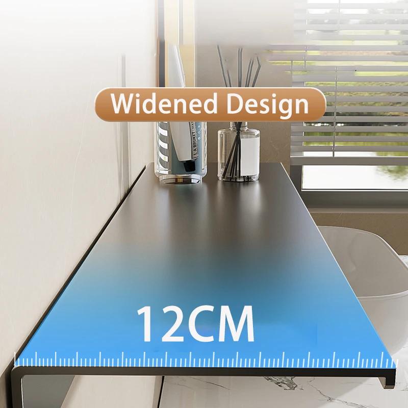 Аксессуары для ванной комнаты Space Aluminum Black Полки для ванной комнаты Кухонная настенная полка для душа Стеллаж для хранения 30-50 см Органайзер для гостиной