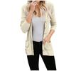 Women's Long Sleeve Tops Casual Shirts Button Down Pockets Basic Ribbed Knit T Shirts Cardigan