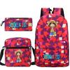 New Animation One Piece Printed Backpack for Primary and Secondary School Students Large Capacity School Bag Combination Three-piece Set
