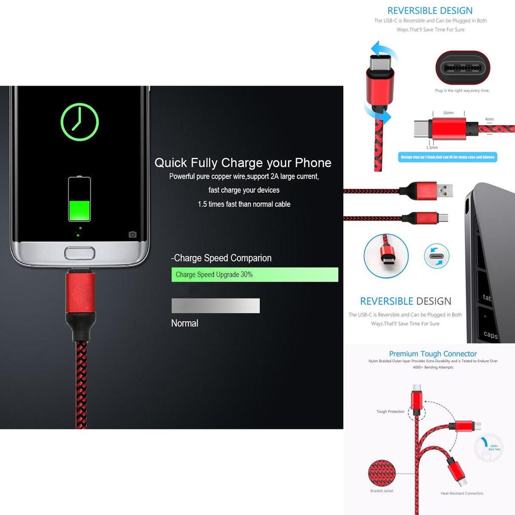 1 Кабель для быстрой зарядки и передачи данных, разработанный для Samsung Galaxy S8/plus