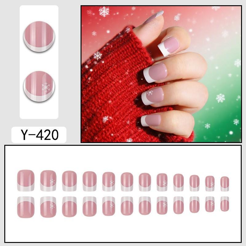 Short Press-On Nails Set With Floral Design Minimalist False Women Wearable Nail Tips In Multiple Colors