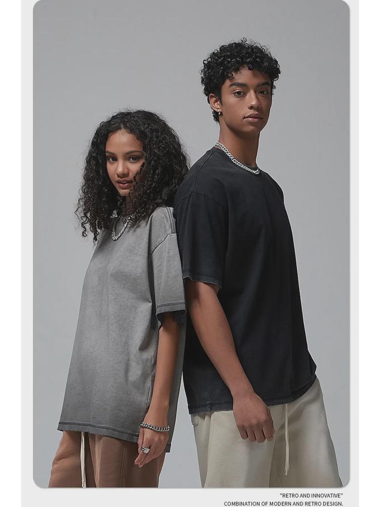 Мужская ретро-футболка ARTIE | Коллекция весна/лето 2024: 275 г Мытый, обжаренный, цветной, со старым краем