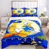 3pcs Halloween Donald Duck Flying on Broomstick Moon Printed Quilt Set - Includes 1 Quilt Cover and 2 Pillowcases, Machine Washable - Suitable fo