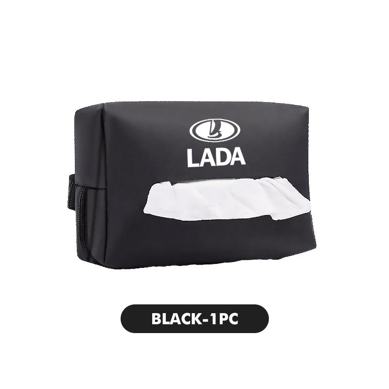 For Lada Car Logo Tissue Organizer Bag Leather Paper Towel Storage Box Accessories Vesta Granta Largus Vaz Samara Vesta Niva 4X4 XDQA3