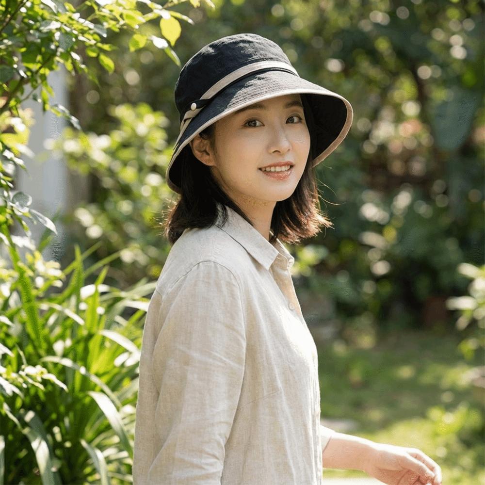 Wide Brim Bucket Caps Quick Drying Fisherman Hat Fashion Face Covering Sun Hat Casual Wear