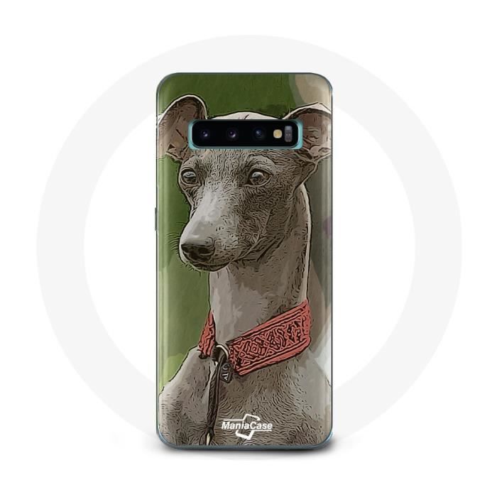Чехол - Samsung - Galaxy S10 - Мягкий - Борзая greyhound - Серый