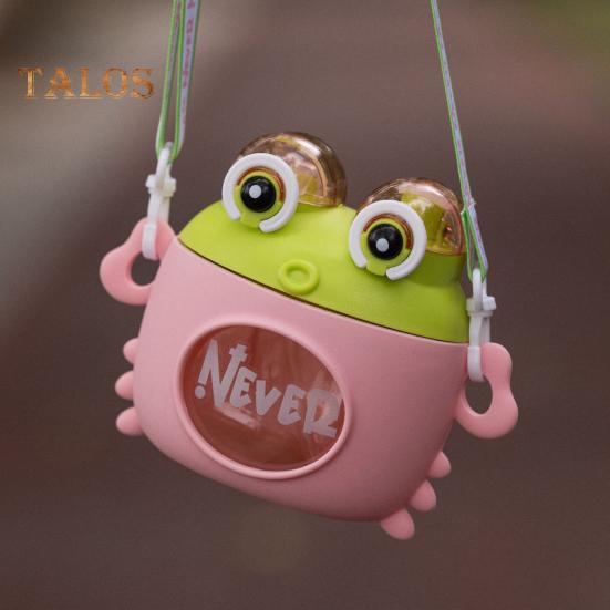 Детская бутылка для воды с ремешком и соломинкой в виде краба, мультяшная кружка для питья, кувшин для мальчиков и девочек, емкость 600 мл, бутылка для воды для активного отдыха и использования в школе