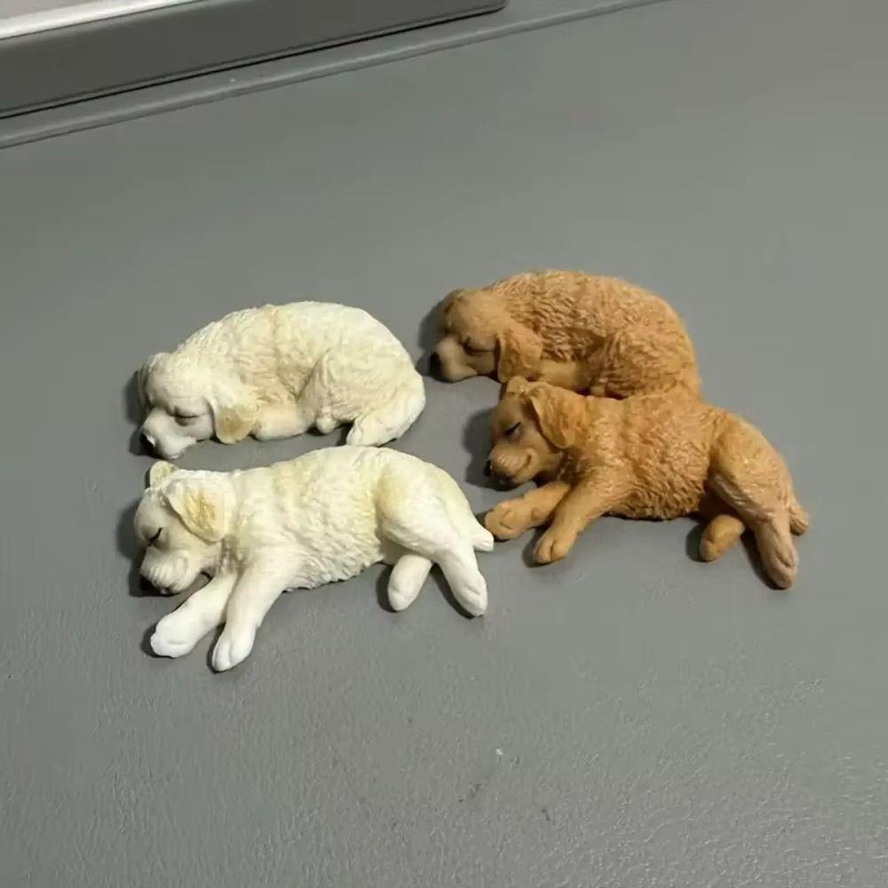 Sleeping Dog Car Ornaments Simulated Golden Retriever Model Dog Toy Figure Birthday Gift