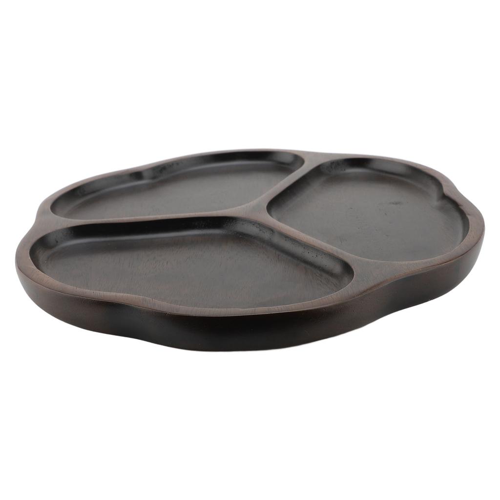 Деревянное блюдо для чипсов и соуса, 3 секции, разделенное сервировочное блюдо, декоративное блюдо для закусок, тарелка для подачи фруктов и закусок для