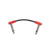 Freleaf Flat Guitar Patch Cables - Noise-Free, Space-Saving Design, 14" TS Right-Angle Effects Cables, 6-Inch, Set of 4, Red