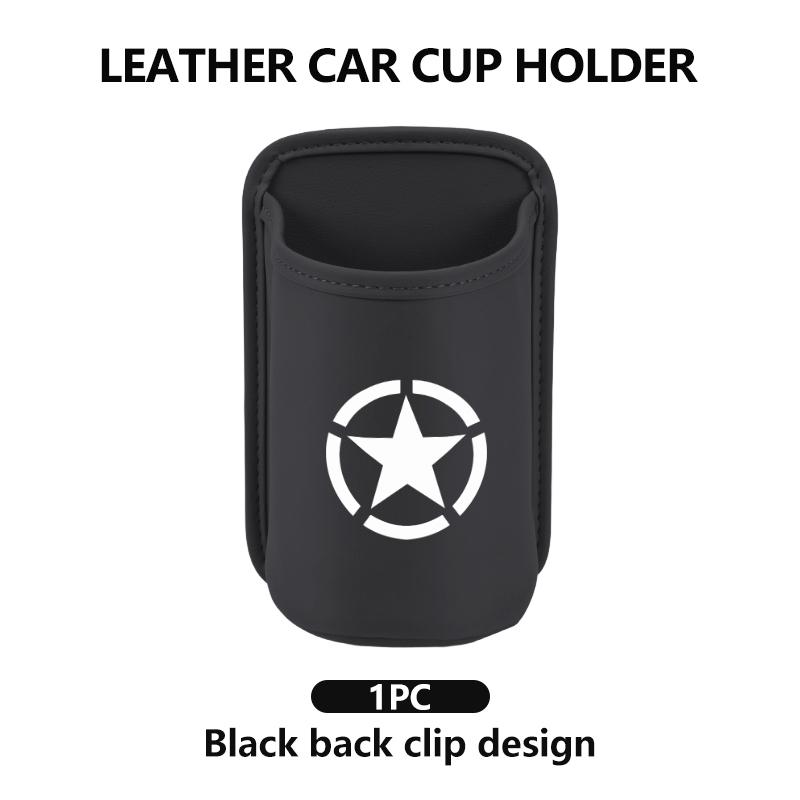 Leather Car Water Cup Holder Interior Drink Rack Organizer For Jeep Wrangler-JK Liberty JL Cherokee Patriot Commander AKM1