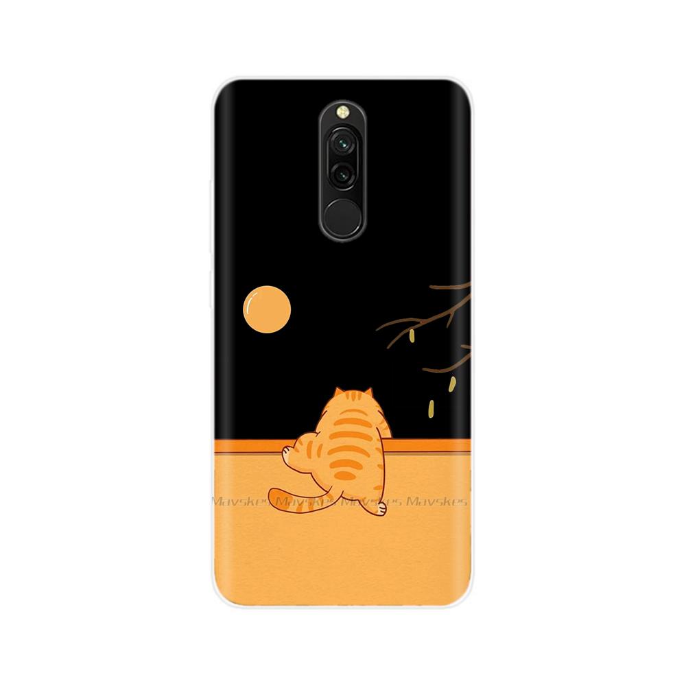 Чехол для Redmi 8 8A Pro, ТПУ Силикон, Ударопрочный, Чехол с Кошкой для Телефона, Для Redmi 8 8A 7 7A redmi7, Прозрачный, Печать, Мягкий