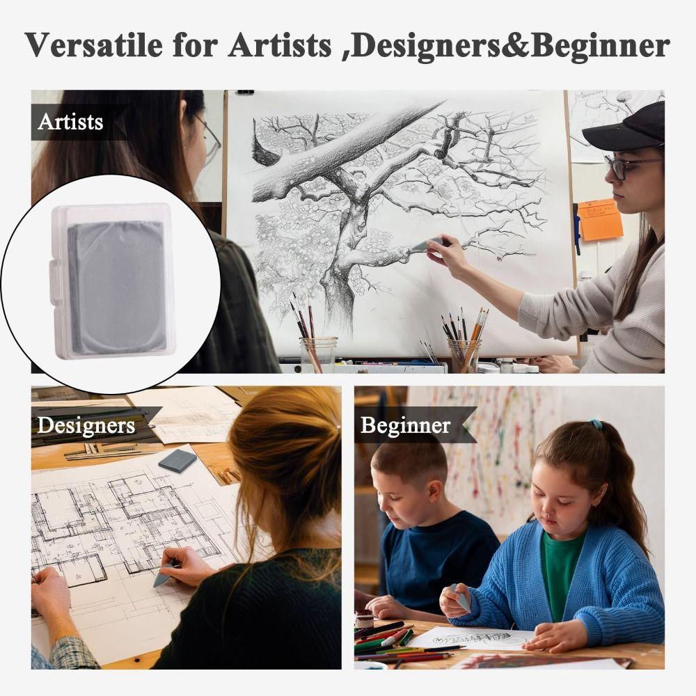 4Pcs Grey Kneaded Erasers Moldable Plasticity Erasers Art Supplies Art Drawing Erasers Art Students
