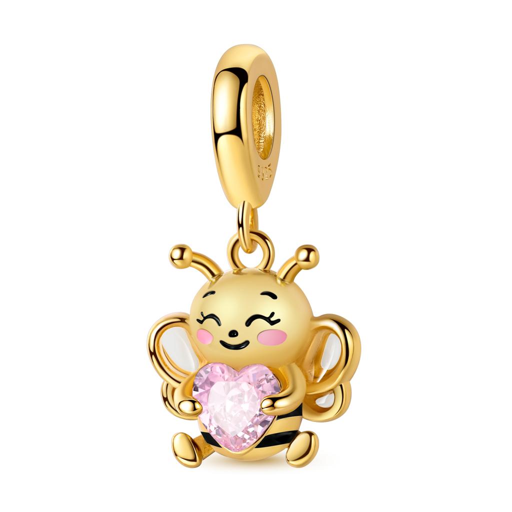 Original 925 Silver Gold DIY Charms Beads with Zirconium Sun Leopard Pendants for Bracelet Jewelry Making