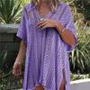 2022 New Arrivals Sexy Beach Cover Up White Crochet Robe De Plage Pareos for Women Swim Wear Saida De Praia Beachwear Coverups Q206
