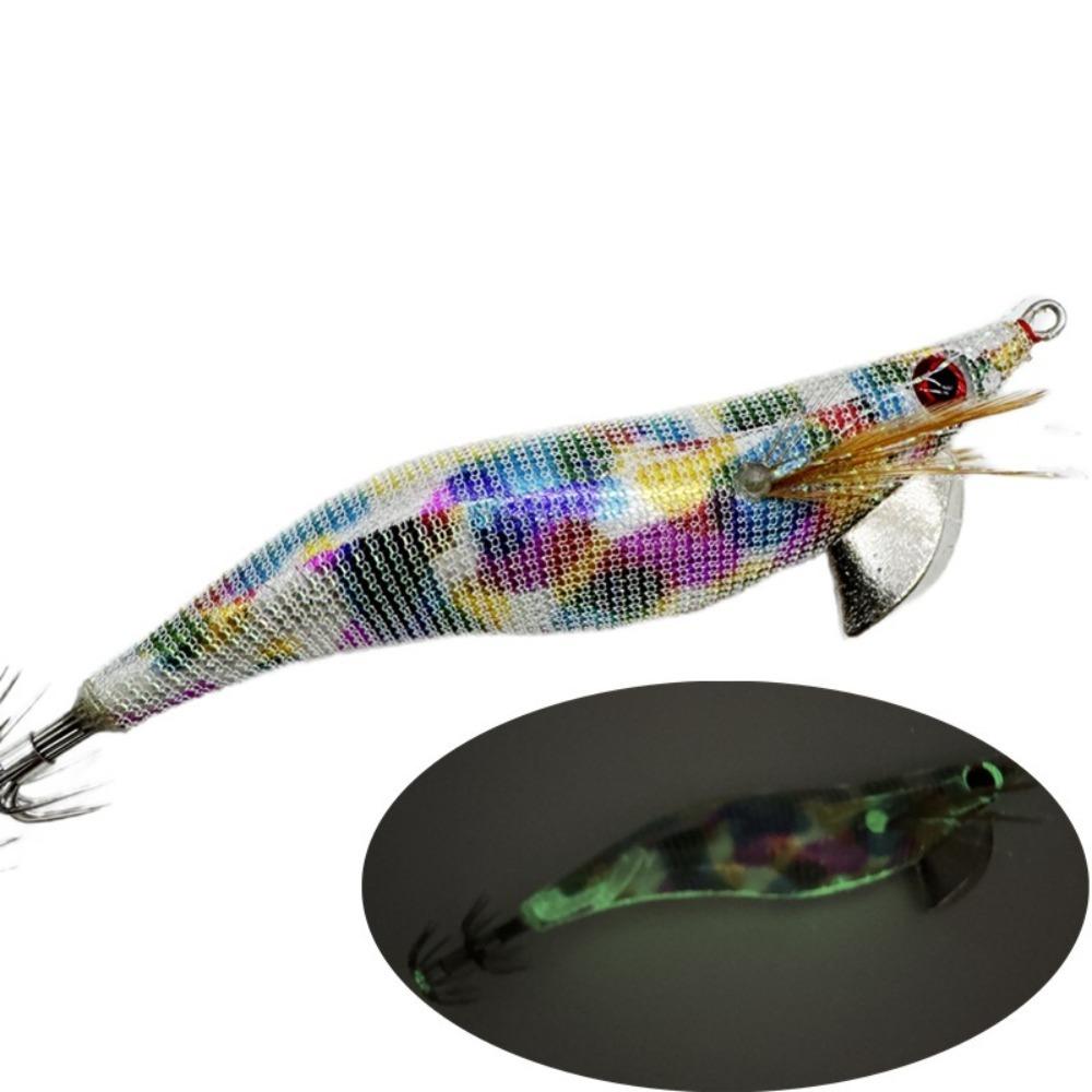 Bait Lure Light Cloth Fishing Squid Jig Japan Style UV Squid Lure 3.5# Glow Shrimp Bait Fishing Bait