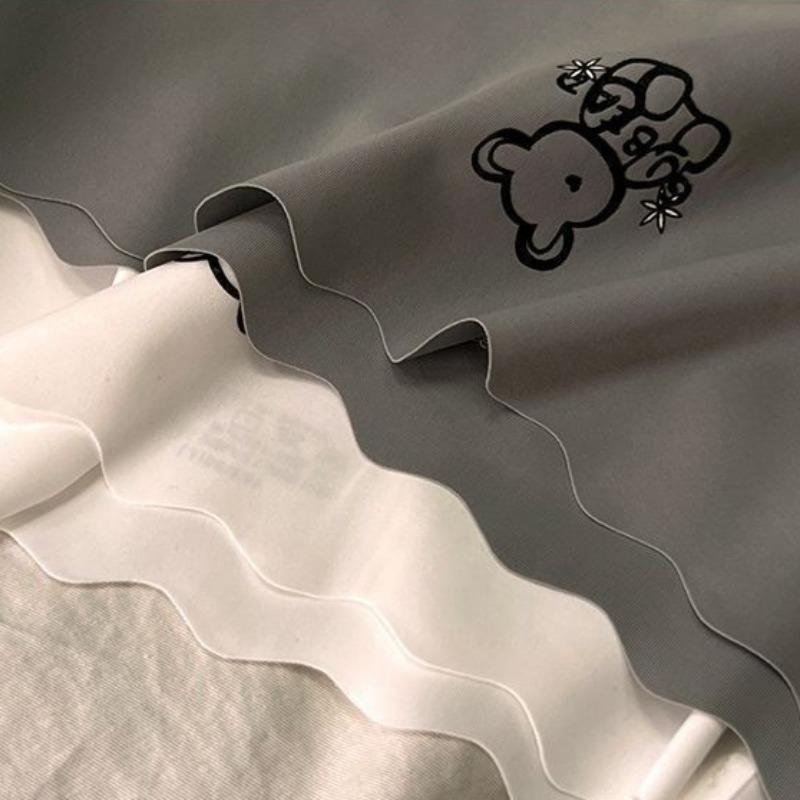 Женские бесшовные трусы Ice Silk с волнистым узором и принтом в виде медведя