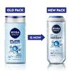Nivea Мужской гель для душа 3-в-1 Pure Impact для тела, лица и волос 250 мл Глубокое очищение, увлажняющий гель для умывания со скрабирующими частицами, свежий аромат
