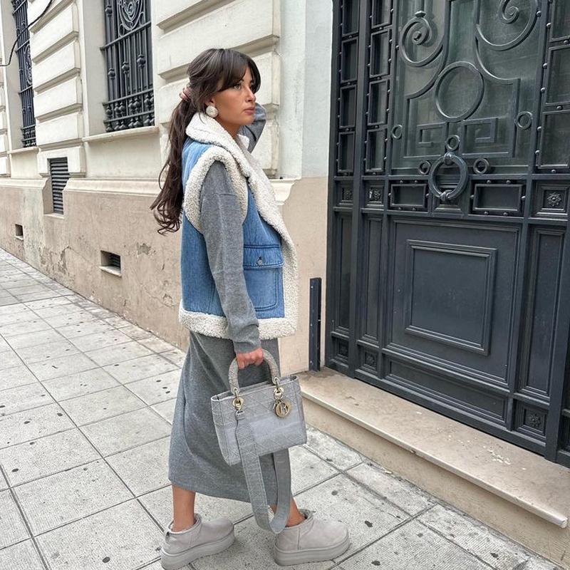 Winter Warm Waistcoat Jacket Women Thick Patchwork Female Vest Autumn Winter Lapel Fleece Pocket Sleeveless Lady Streetwear