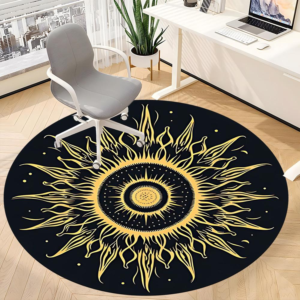 1PC Cosmic Mandala Pattern Chair Carpet for Office, Indoor Non-Slip Washable Carpet, Soft Comfortable Mat For Office Room yy250930280