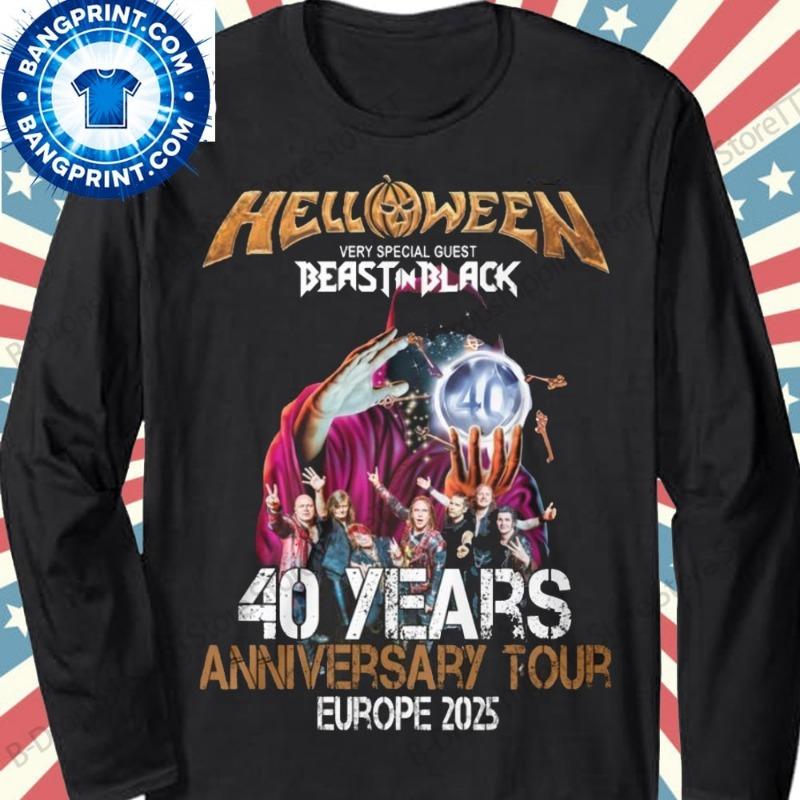 Mens Long Sleeve T-shirt New Rock Helloween Anniversary Tour 3D Print T-shirt