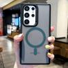 Двухцветный матовый чехол для Samsung Galaxy S25 S24 S23 S22 Ultra с поддержкой магнитной беспроводной зарядки, противоскользящий, матовый, Magsafe