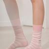 Hiig [no.402] Soft Pink Stripe Silk Socks