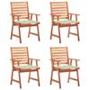 Day and Night - Day and Night Garden Dining Chairs and Cushions 4 Units Solid Acacia Wood