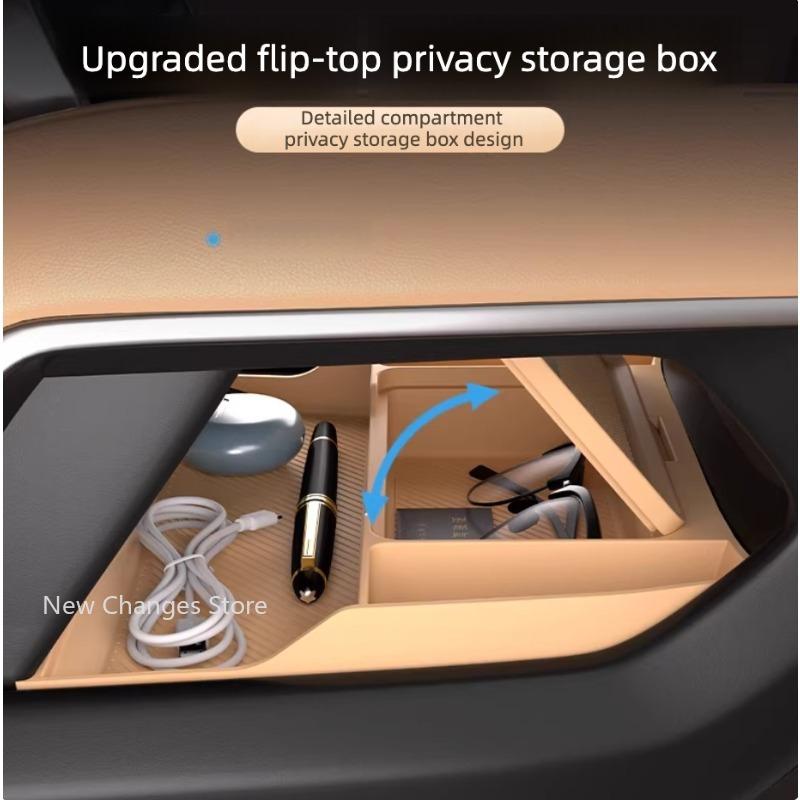 For BYD Denza B8 2025 2026 Car Center Console Double-layer Silicone Anti Slip Storage Box Interior Modify Accessories