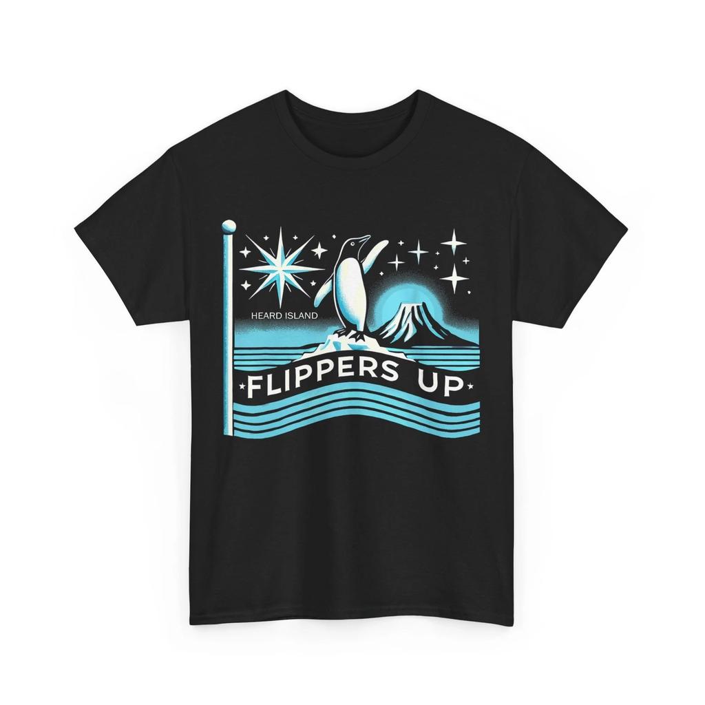 Penguin T-shirt, Heard Island Flippers Up Penguin Funny T-shirt