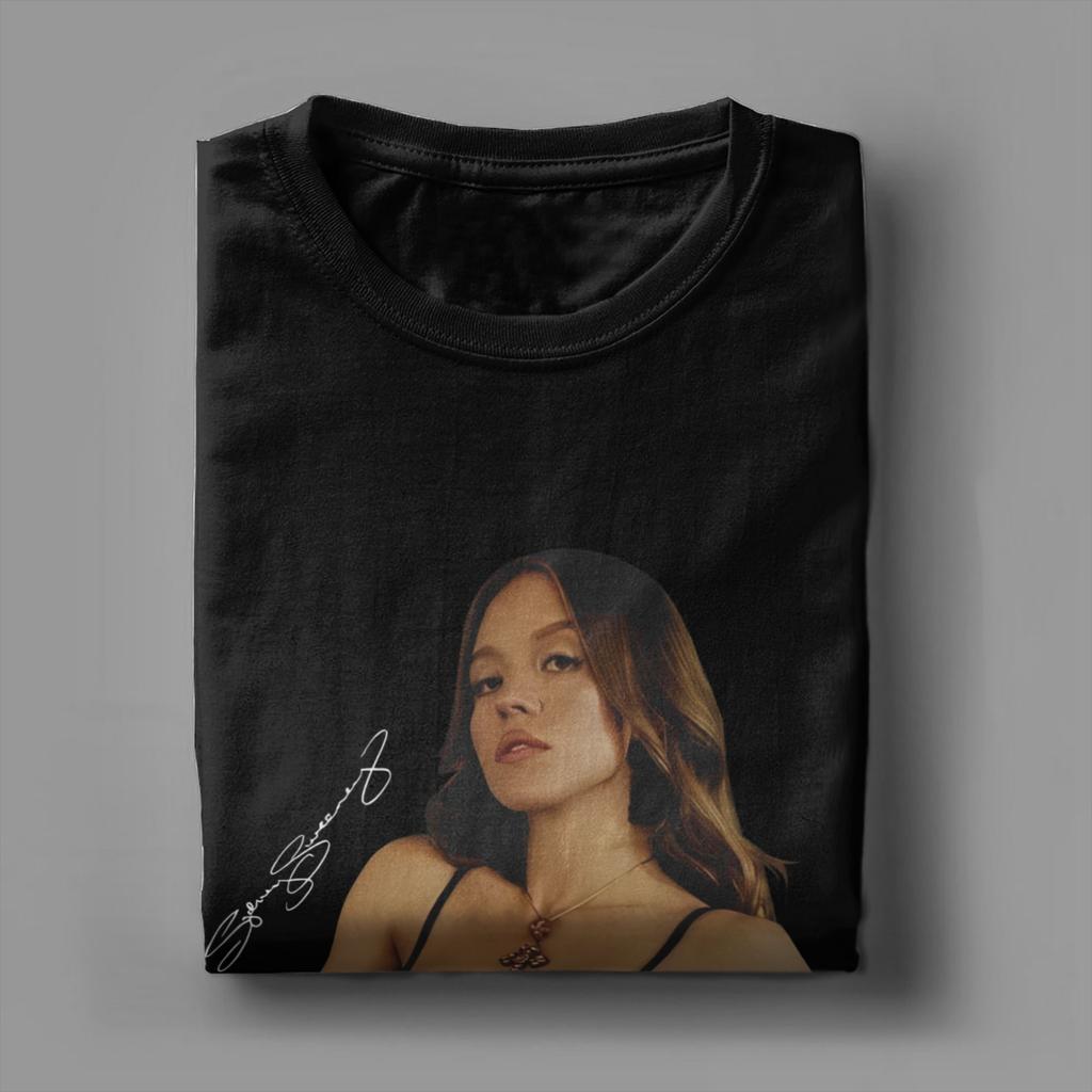 Сидни Суини Носите футболки для мужчин Потрясающая хлопковая футболка с круглым вырезом и коротким рукавом Одежда больших размеров