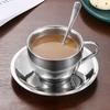 Набор чашек для кофе и чая из нержавеющей стали 304 с двойными стенками и ложкой