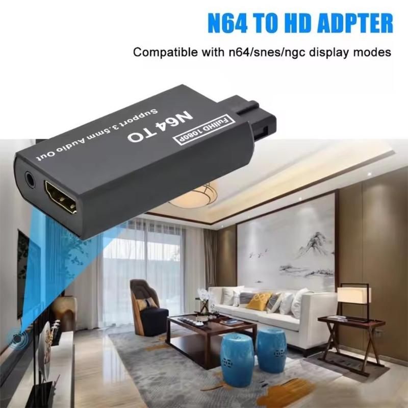 Адаптер-конвертер для N64 в HDTV с поддержкой видеовыхода 3,5 мм, кабель HDTV Link, поддержка разрешения 1080P для N64