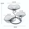 Iron Fruit Plate Living Room Home Fruit Plate Candy Bowls Nordic Three-layer Snack Shelf Rack Geometric Multi-layer Fruit Plate Basket Snacks Tray