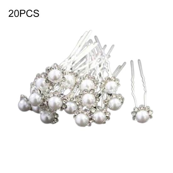 20шт женские свадебные свадебные искусственный жемчуг горный хрусталь цветок шпильки заколки для волос