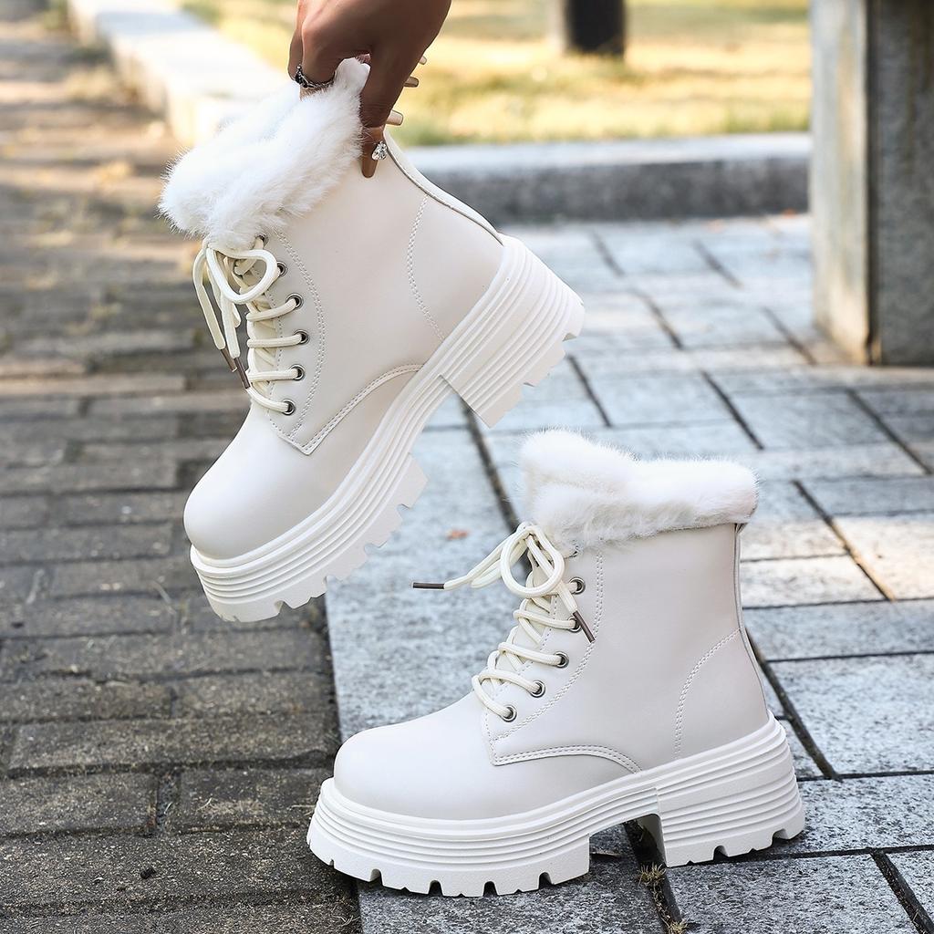 Snow Boots Woman Shoes Winter Footwear Outdoor Mid-calf Platform Plus Size Designer Elegant Comfortable Chunky Heel New in Offer