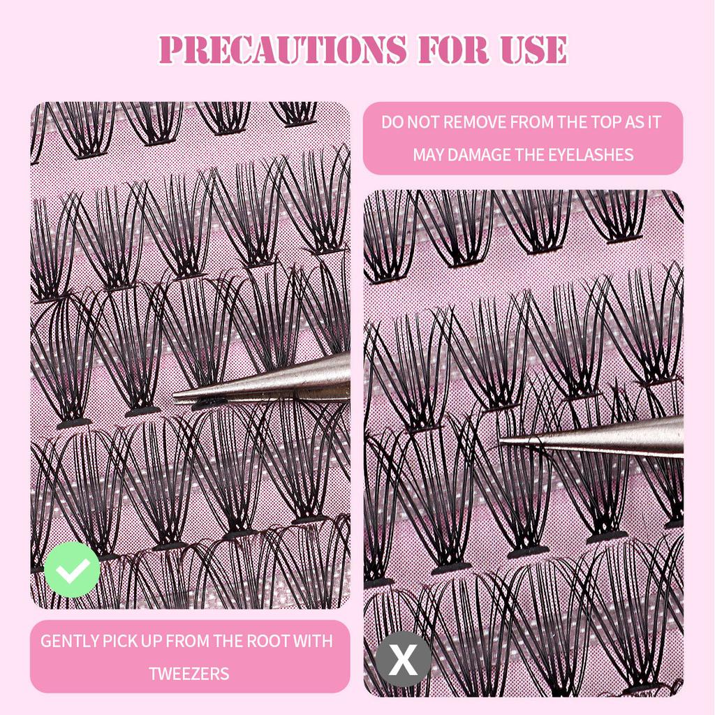 Набор из 800 пучков густых накладных ресниц D-Song 8-18 мм, сегментированные натуральные завитые ресницы для самостоятельного наращивания