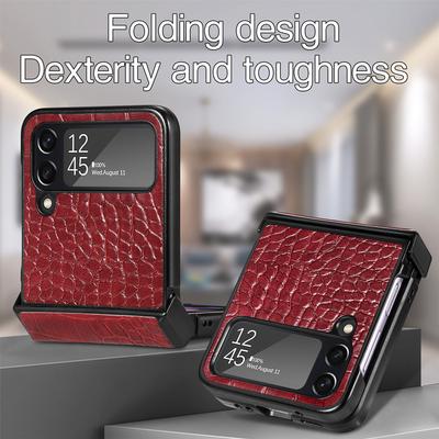 Антибликовый чехол для телефона из крокодиловой кожи для Samsung Galaxy Z Flip 4 5g Flip4 Flip3 Flip 3, нескользящий деловой чехол Funda