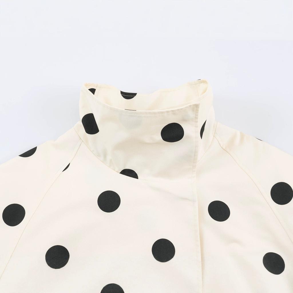 2026 Summer New European and American Cross-border Women's Casual Stand Polka Dot Pilot Jacket W05 26226