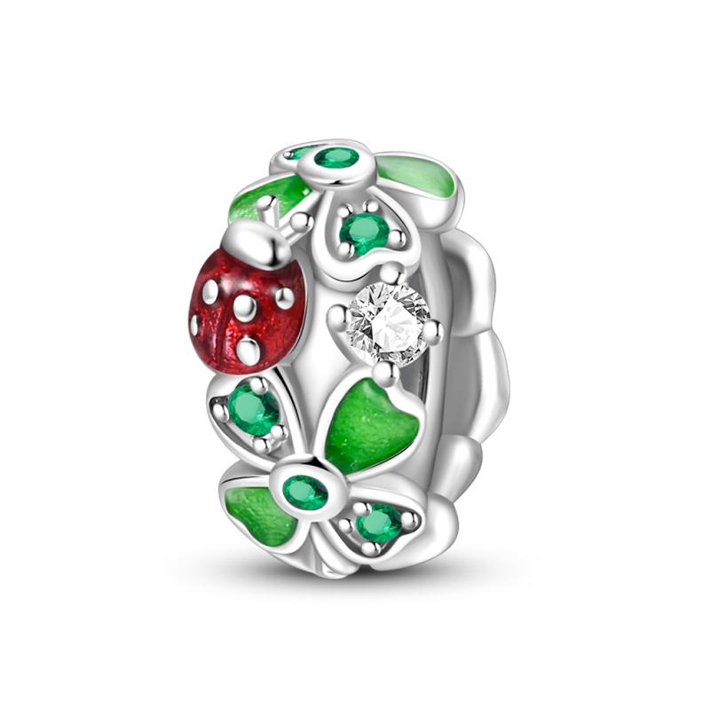 925 Silver Gem Butterfly Dragonfly Flowers Charms Pendant Fit Pandach 925 Bracelets DIY Little Fresh Jewelry