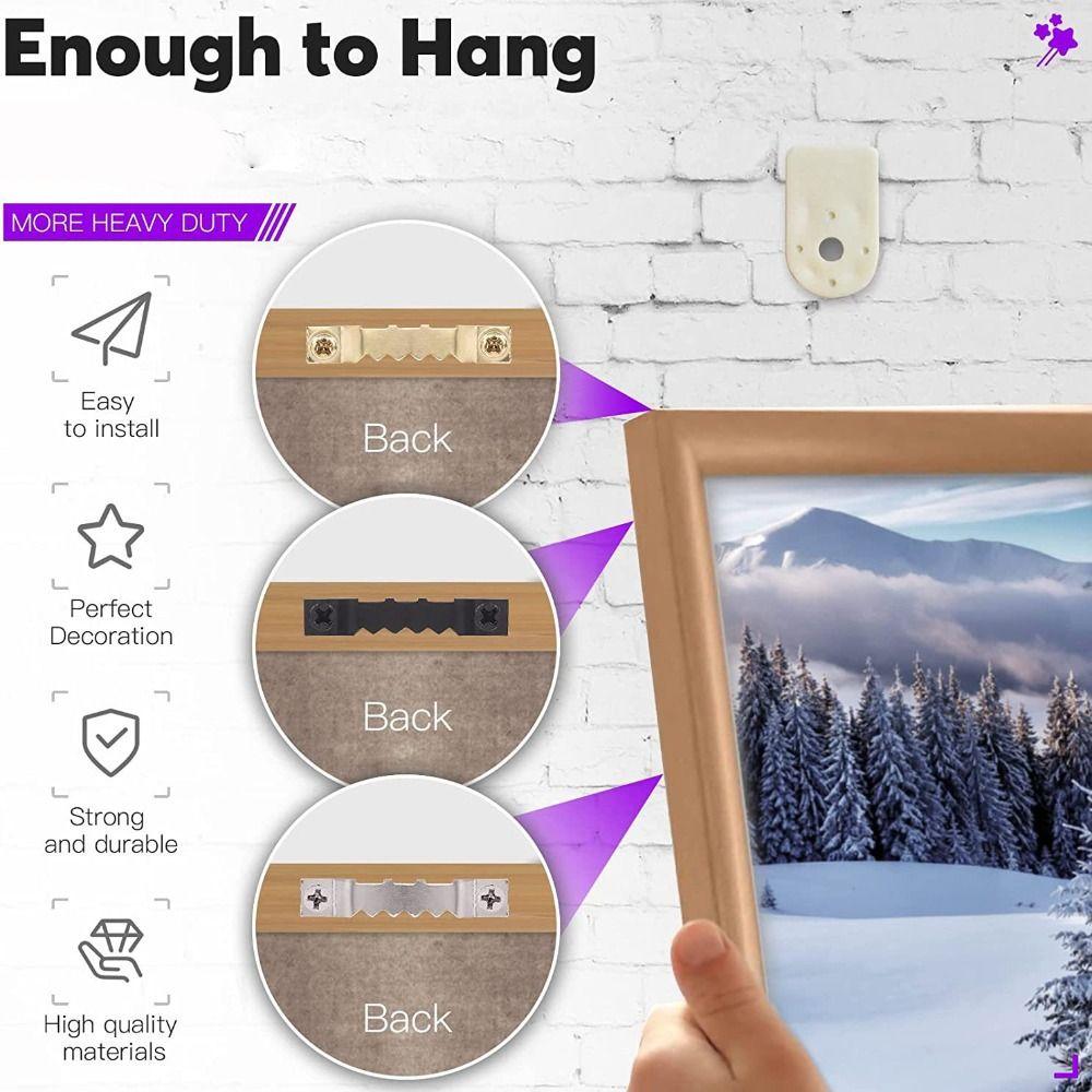 Multi Functional Saw Tooth Hooks With Screw Picture Hanging Metal Hook Wall Oil Painting Mirror